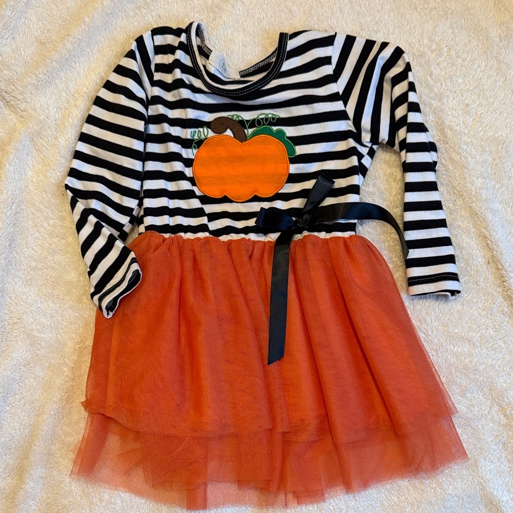 Striped Pumpkin Tutu Dress for Kids